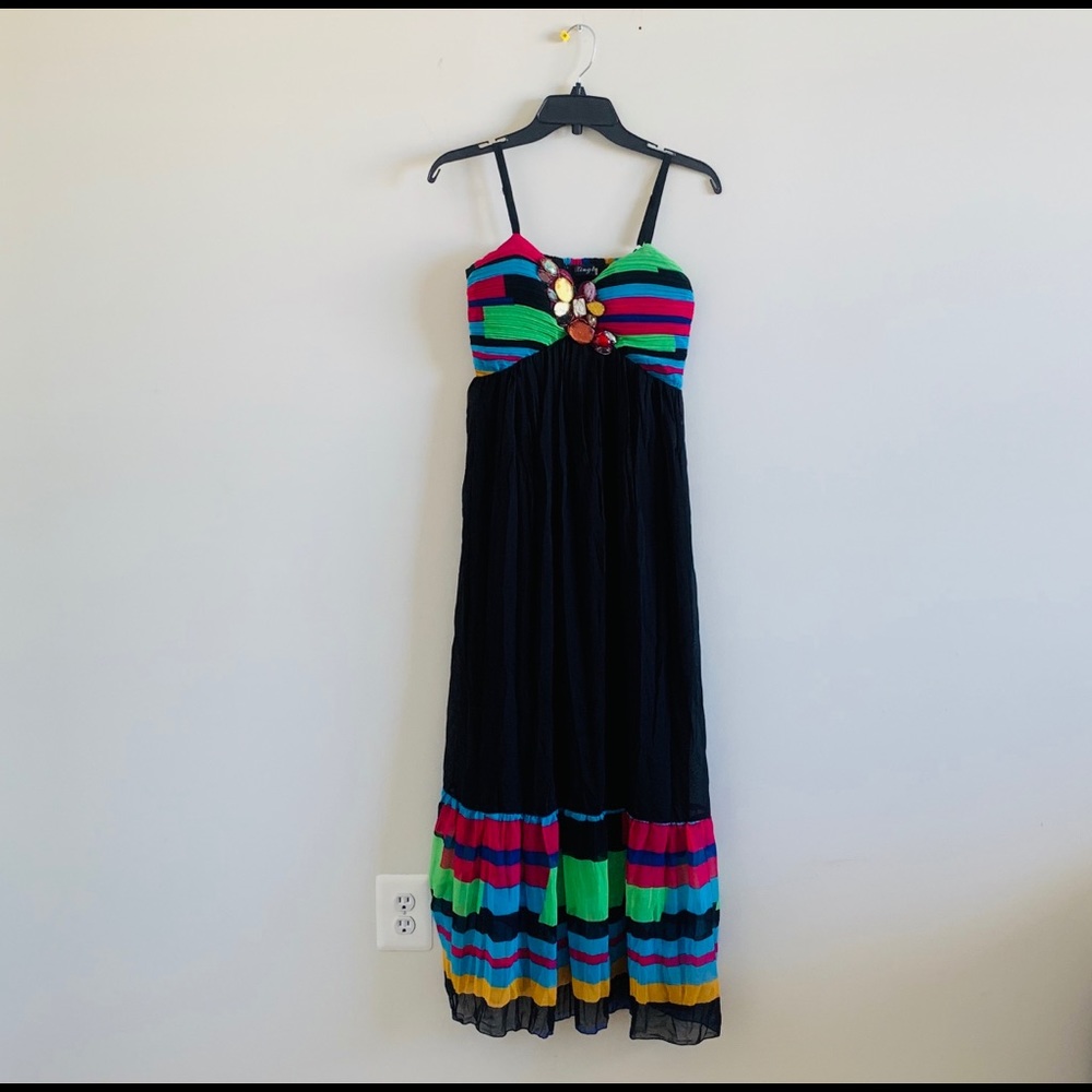 Spaghetti Strap Black Sexy Maxi Dress